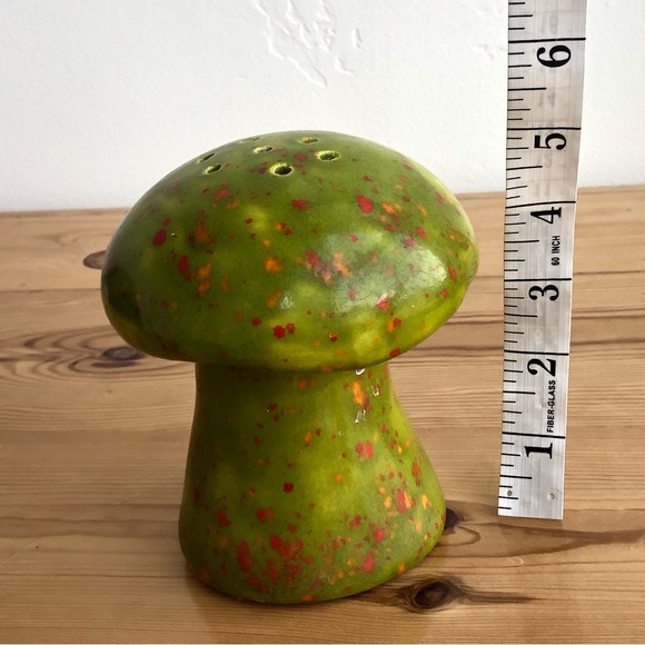 Vintage 70s speckled ceramic large mushroom shaker - Picture 10 of 13